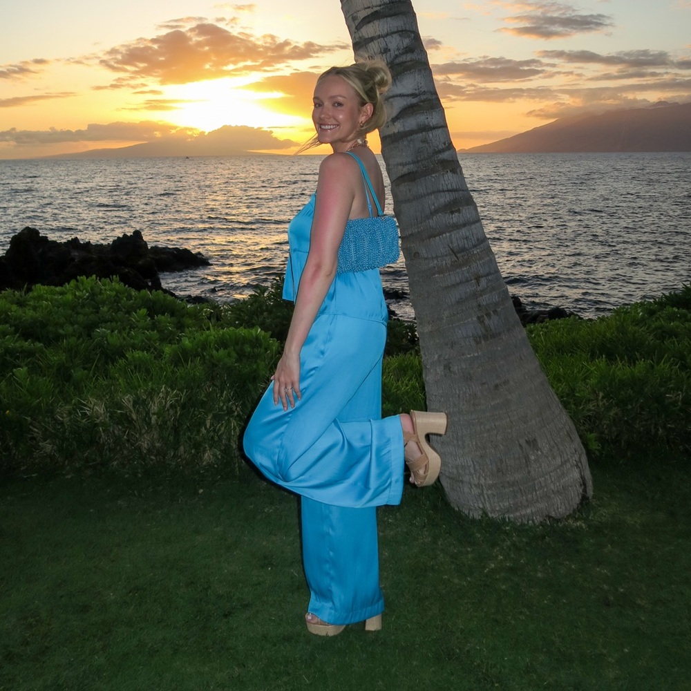 House of Harlow Two Piece Blue Pant Set - Picture 2 of 11